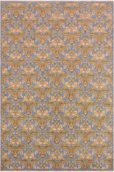 handmade Transitional Kafkaz Blue Gold Hand Knotted RECTANGLE 100% WOOL area rug 9 x 12